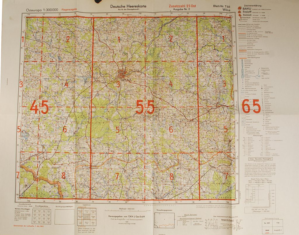 WWII German Eastern front map – Wilna, Lithuania – RJ Militaria