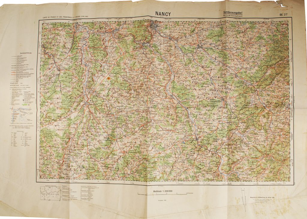 Wwii German Map Of Nancy France – Rj Militaria